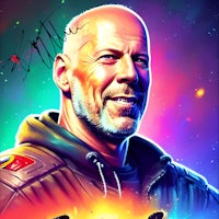 a poster of a man with a bald head